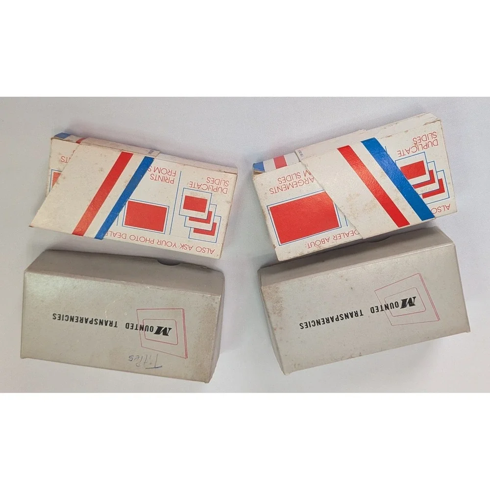 Kodak Kodachrome 35mm Slides Vintage 2 Boxes White Red Fair Mounted Transparency